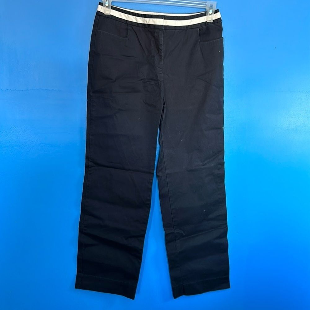 Talbots Women’s Navy Blue Stretch Pants Size 6 Straight Leg Career Trousers